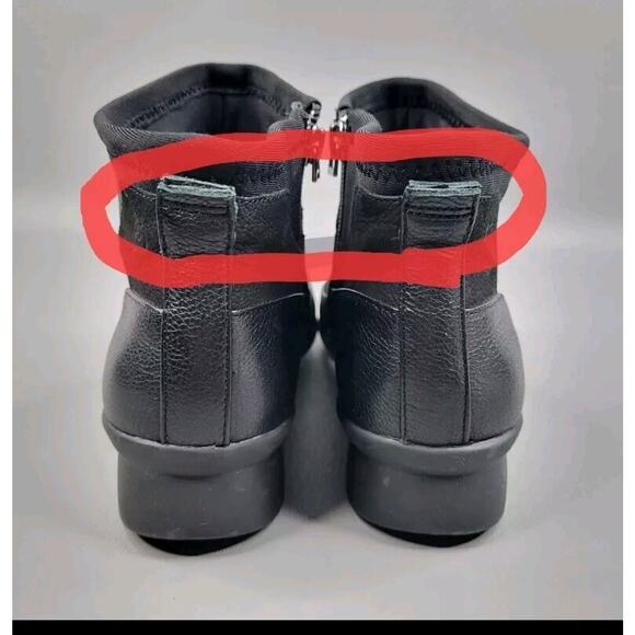 Nurture Women's Booties Boot Black Ankle Wedge Strch Zip Leather 6.5 M Read - Picture 11 of 11